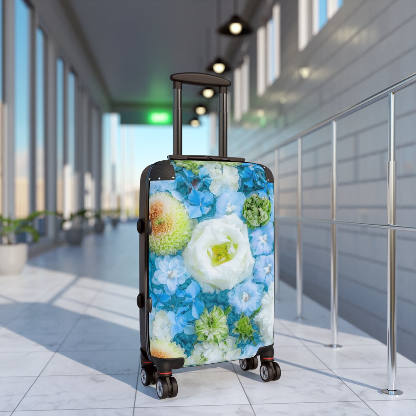 Nature Flowers Floral Blue Art Carry-On Suitcase - Stylish Luggage for Travelers