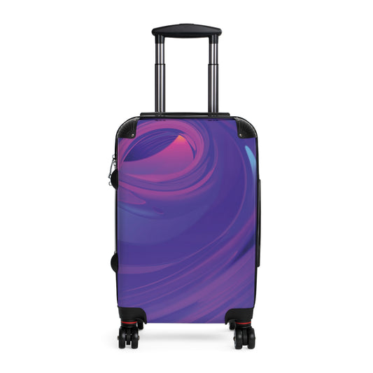 Abstract Purple Carry-On Suitcase - Stylish Luggage for Travelers