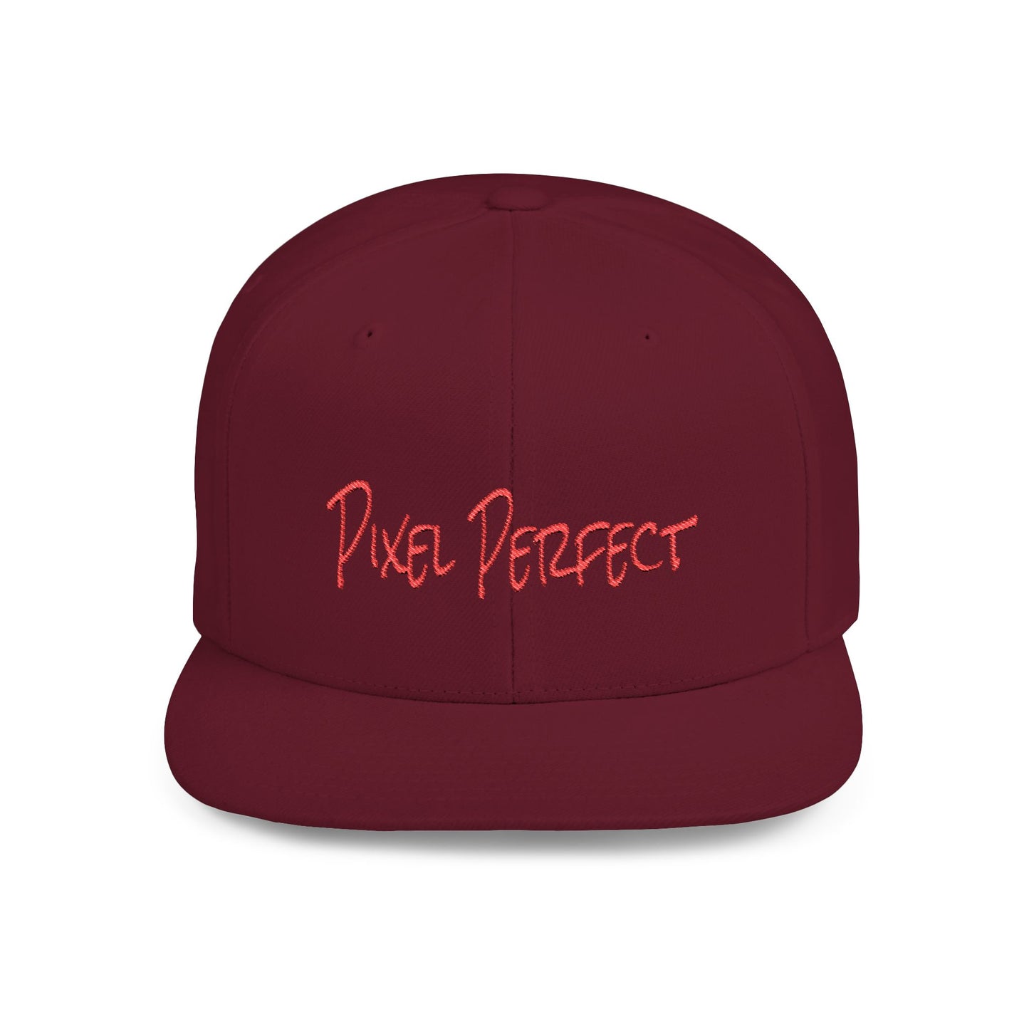 Text Pixel Perfect Flat Bill Snapback – Lightweight, Custom Fit, Premium Quality