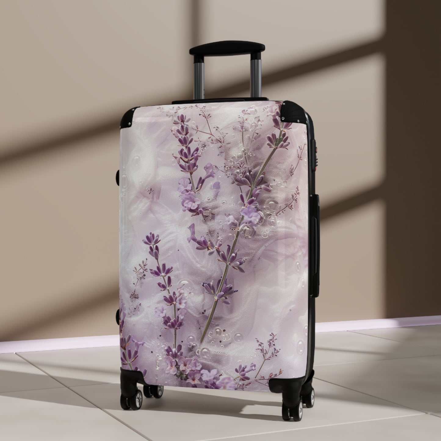 Nature Flowers Floral Animated Mauve Art Carry-On Suitcase - Stylish Luggage for Travelers