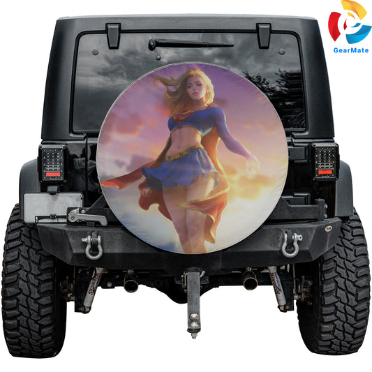 DC Super Girl Comics Spare Tire Cover – Premium Waterproof UV Resistant Protector