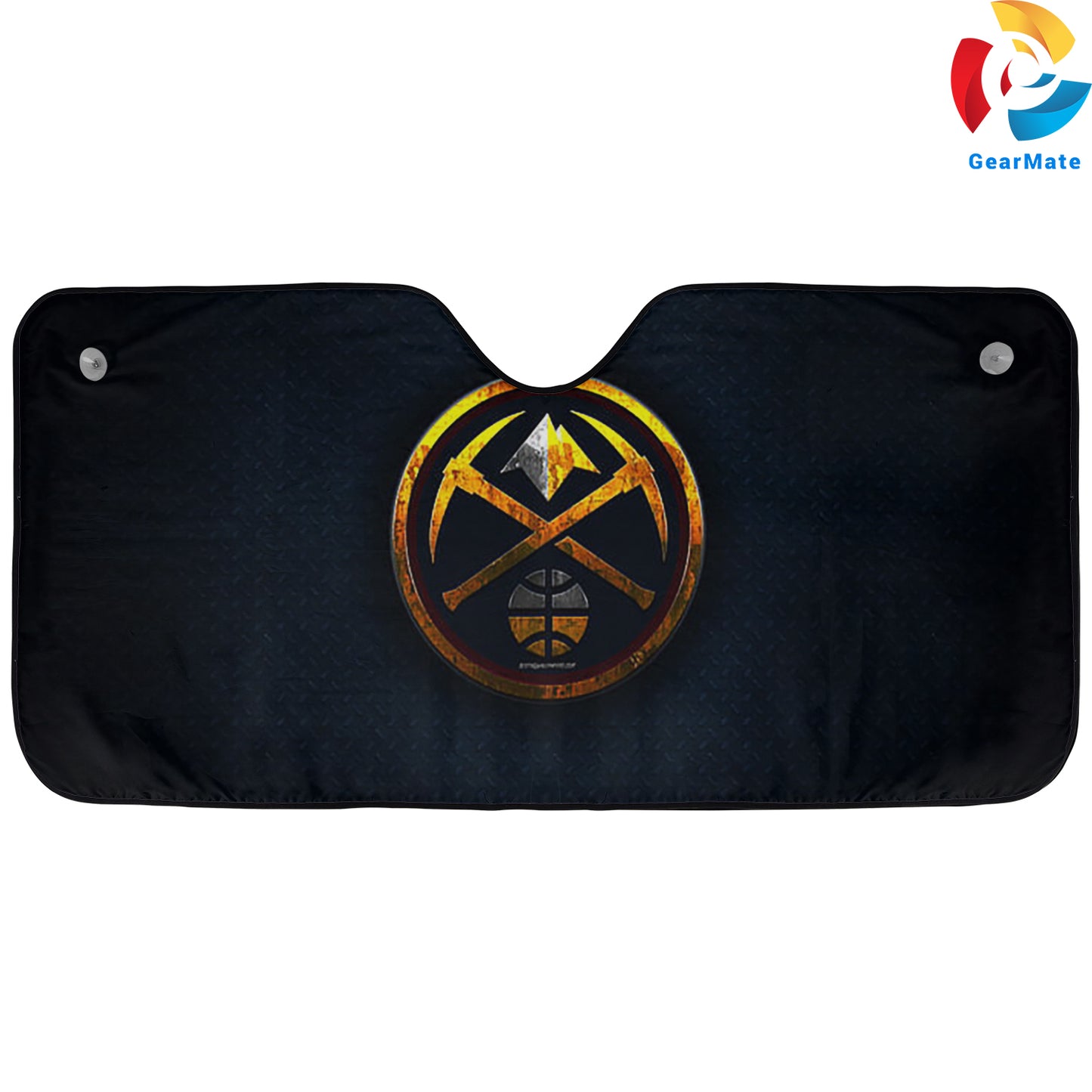 Basketball Black Rusted Denver Nuggets Team Logo Reflective Car Sunshade – Premium Heat & UV Protection, Universal Fit