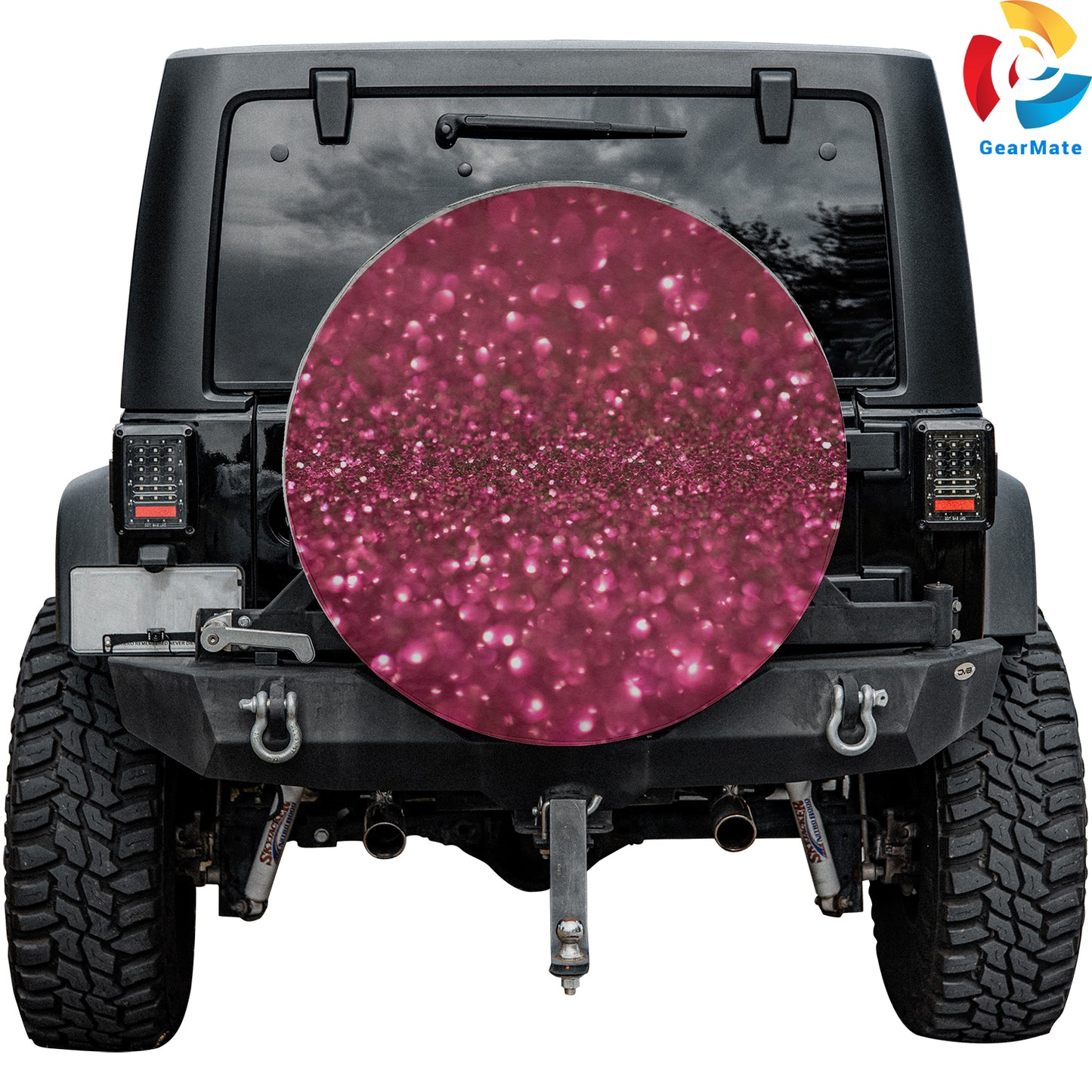 Pink Glitter Shimmering Spare Tire Cover – Premium Waterproof UV Resistant Protector