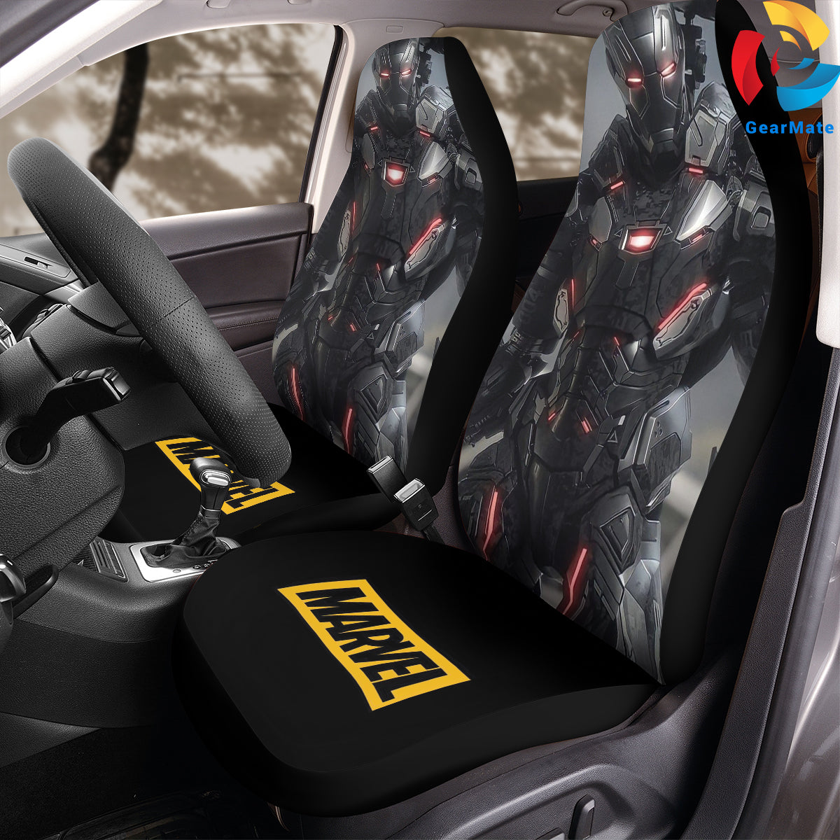 Marvel War Machine Car Seat Covers – High Quality Graphic and Polar Fleece Protector Set