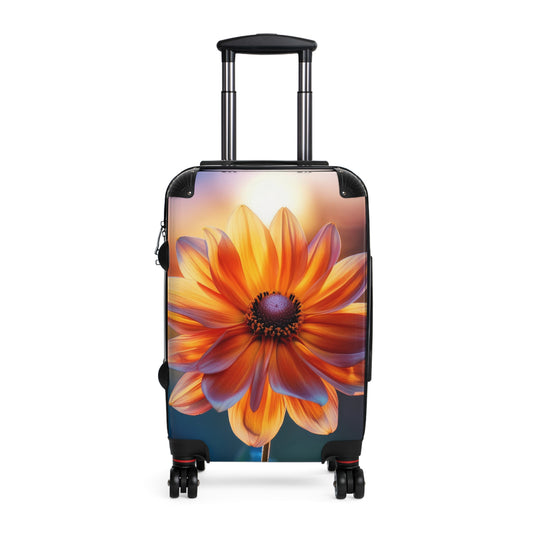 Nature Flowers Floral Orange Glow Art Carry-On Suitcase - Stylish Luggage for Travelers