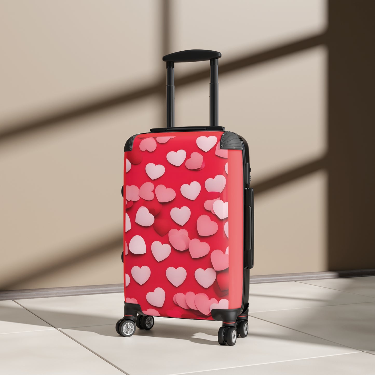 Love Heart Reds Art Carry-On Suitcase - Stylish Luggage for Travelers