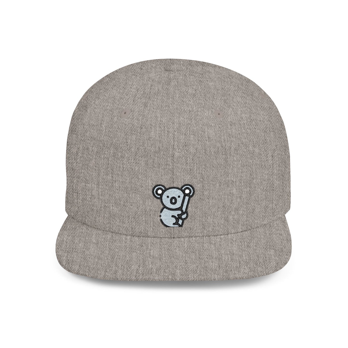Icons Embroidered Koala Flat Bill Snapback – Lightweight, Custom Fit, Premium Quality