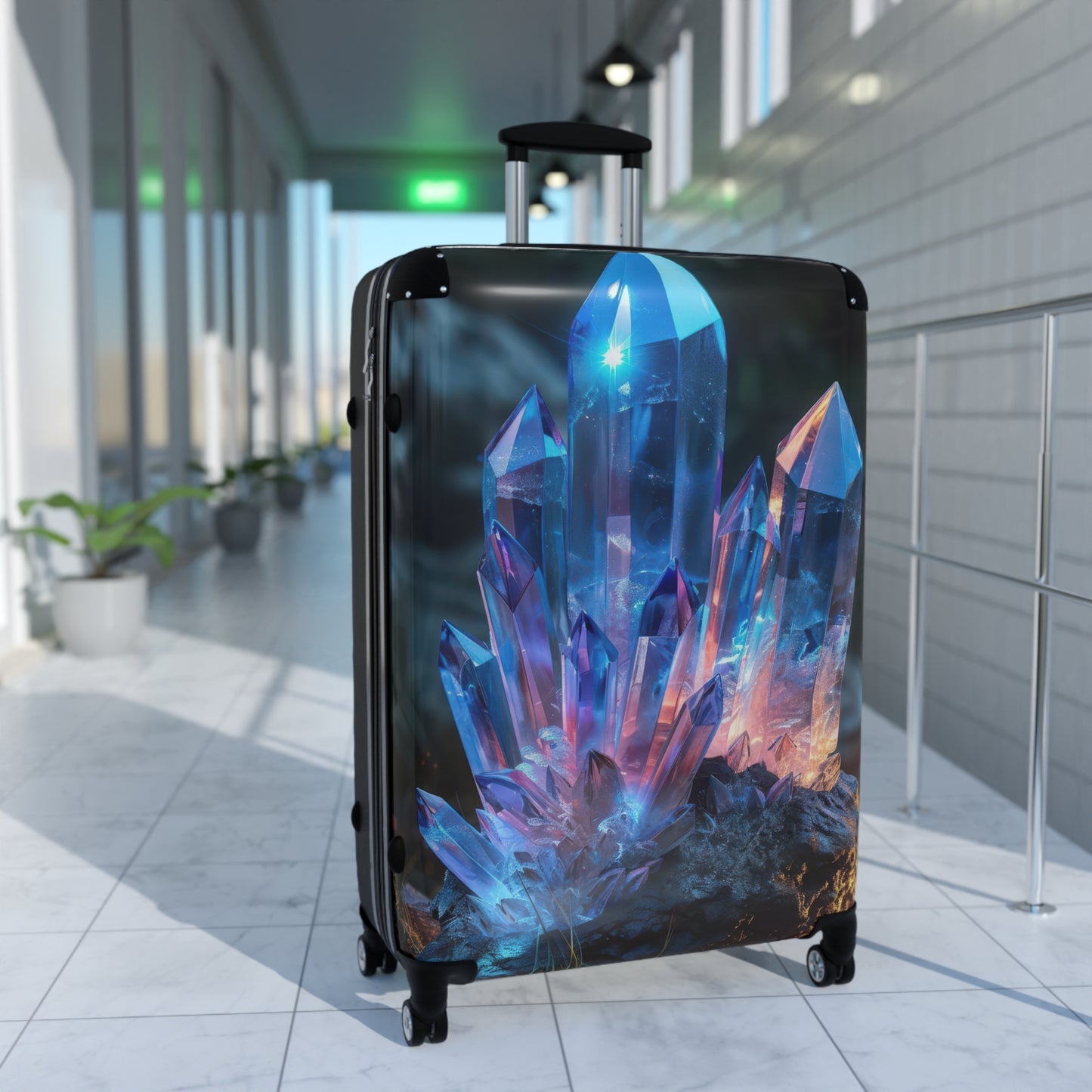 Nature Cluster Glowing Art Carry-On Suitcase - Stylish Luggage for Travelers