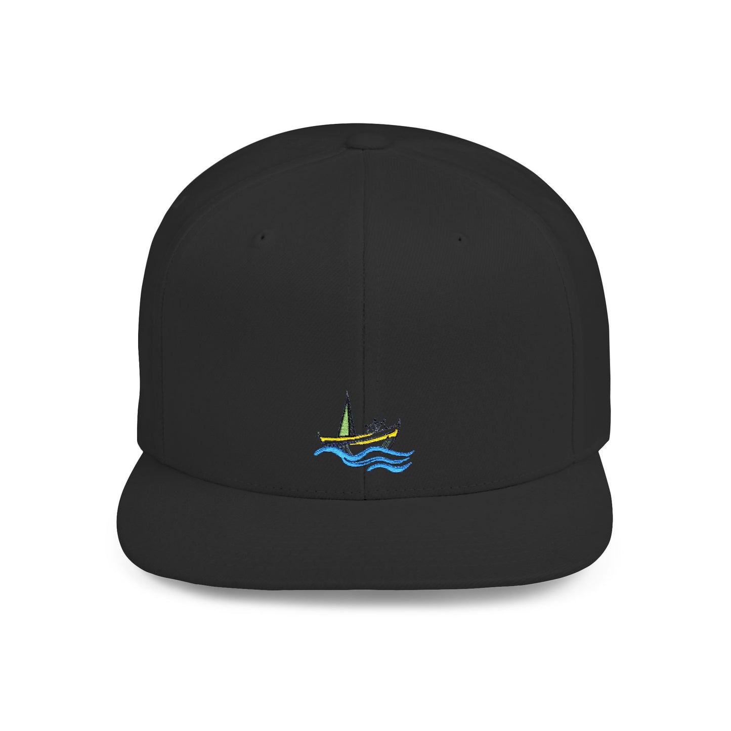 Icons Embroidered Boat Flat Bill Snapback – Lightweight, Custom Fit, Premium Quality