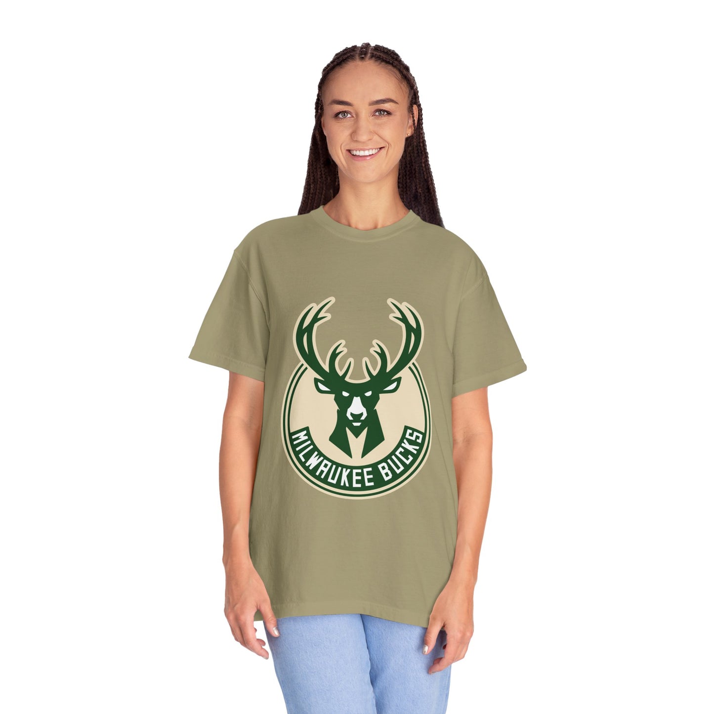 Milwaukee Bucks NBA Garment-Dyed T-Shirt – Premium Cotton Tee for Customization