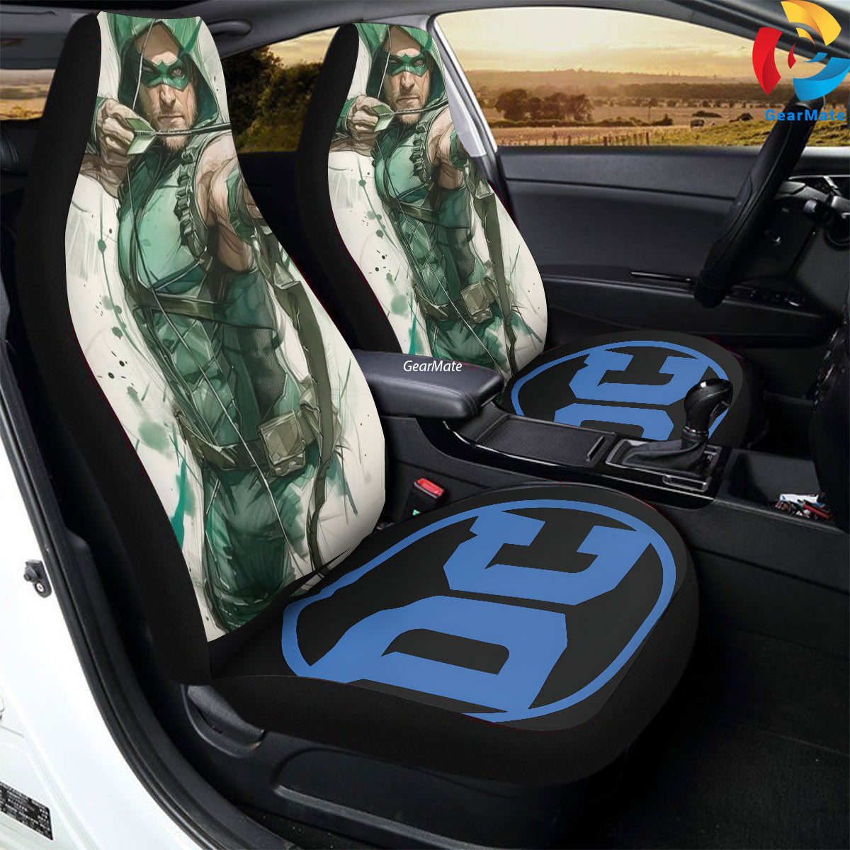DC The Green Arrow Car Seat Covers – High Quality Graphic and Polar Fleece Protector Set