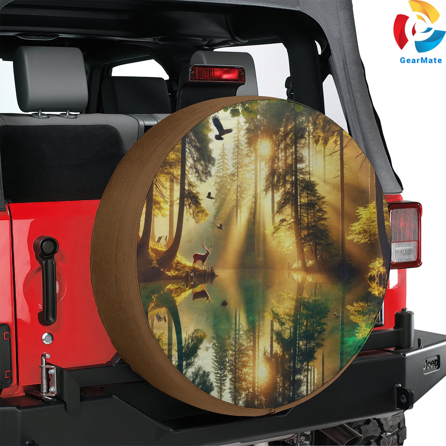 Nature Reflection Forest Trees Wildlife Spare Tire Cover – Premium Waterproof UV Resistant Protector