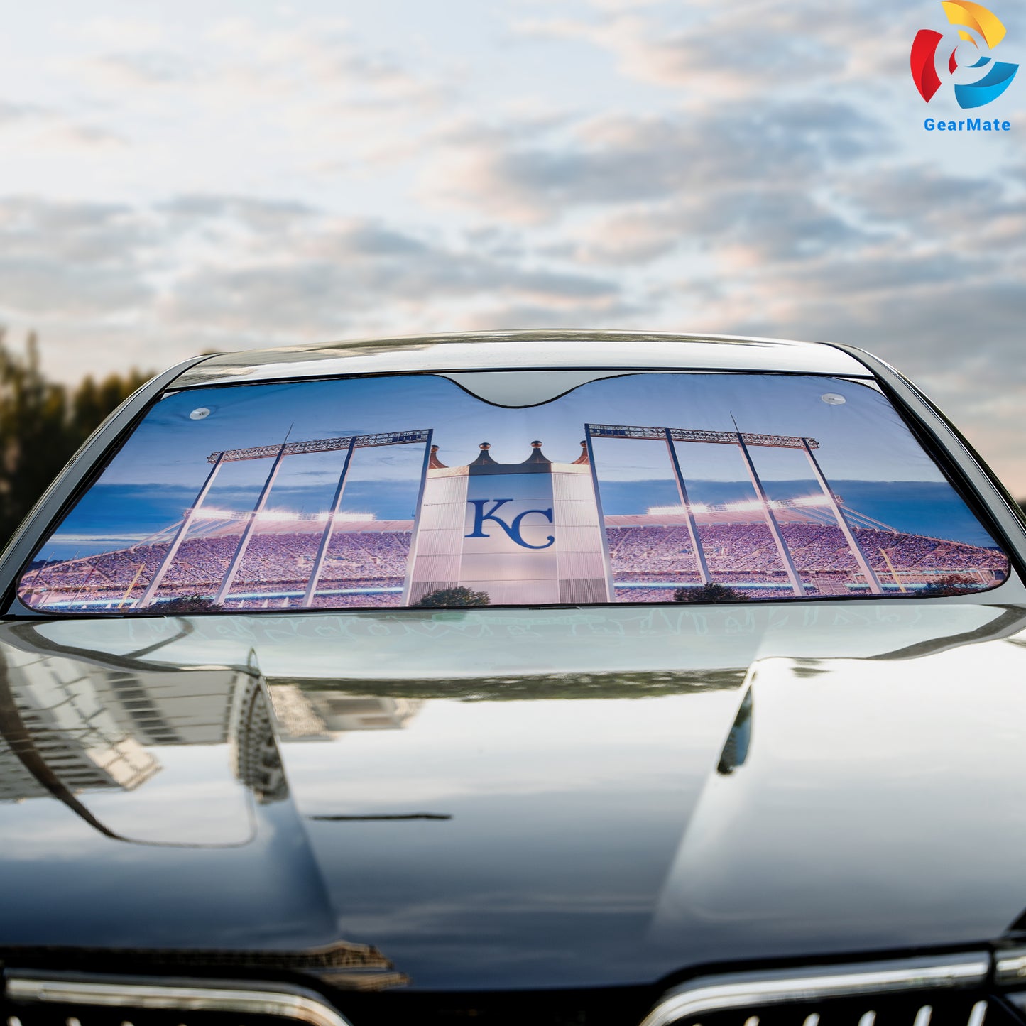 Kansas City Royals MLB Baseball The Crown Reflective Car Sunshade – Premium Heat & UV Protection, Universal Fit