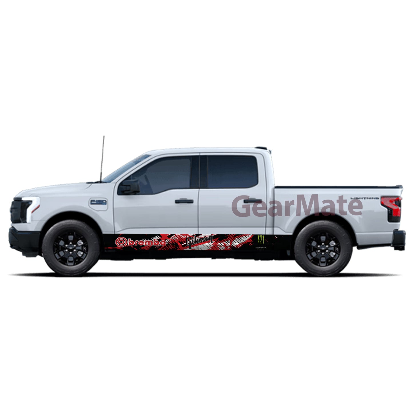 Racing Red Monster Total Rocker Panel Graphic Decal Kit (Left & Right Sides) - High Quality Vinyl for Trucks & SUVs