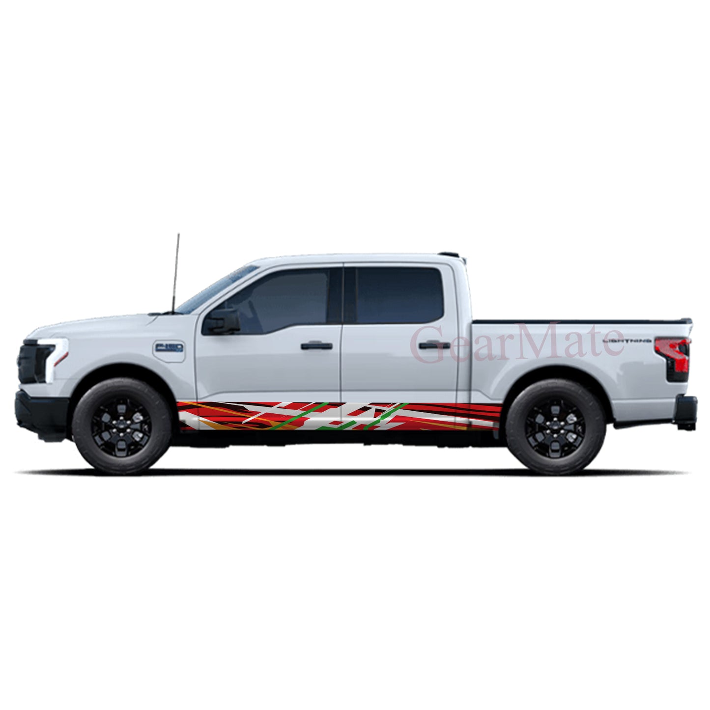 Racing Stripe Orange RG Rocker Panel Graphic Decal Kit (Left & Right Sides) - High Quality Vinyl for Trucks & SUVs