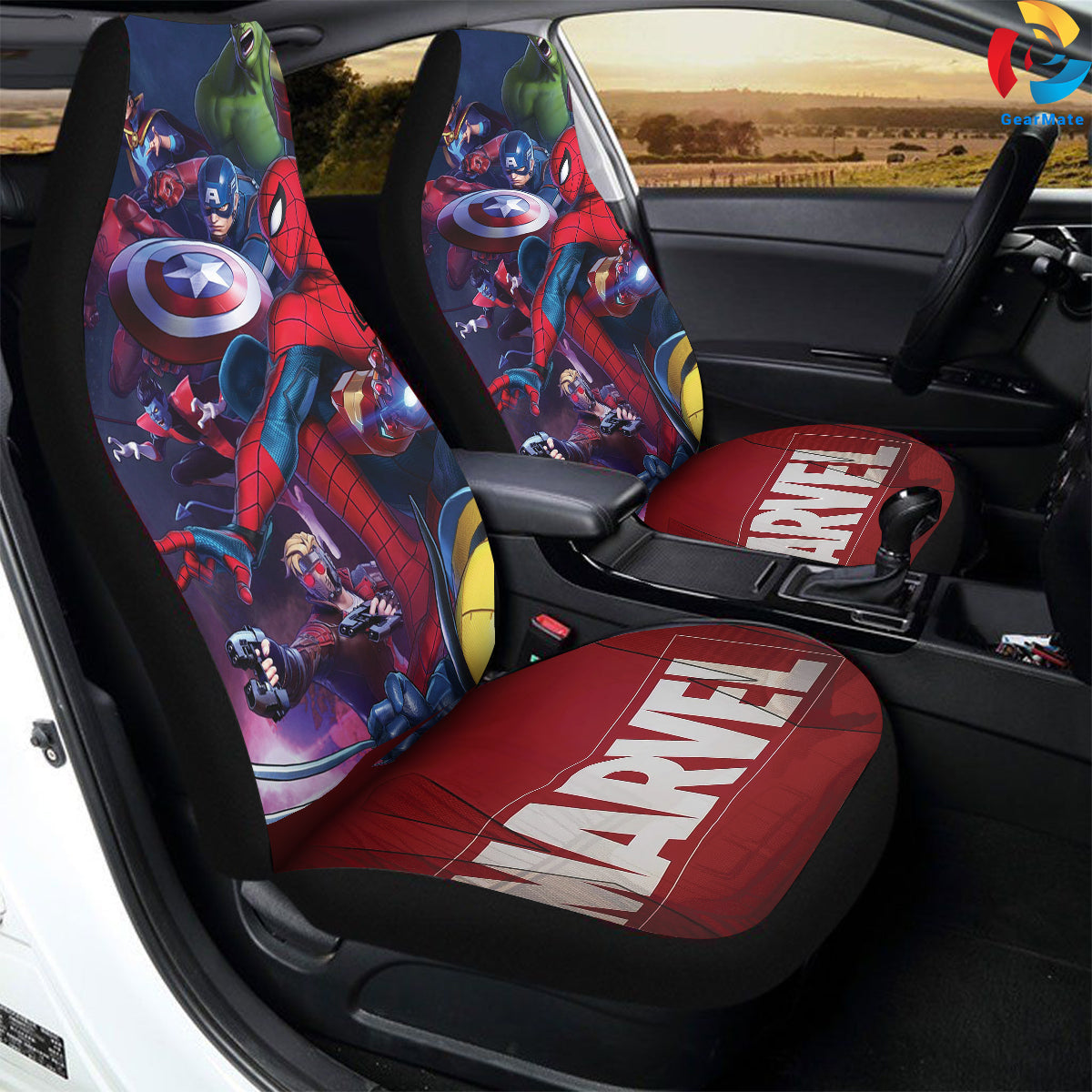 Marvel Heroes Car Seat Covers – High Quality Graphic and Polar Fleece Protector Set