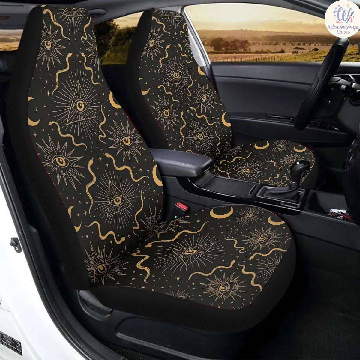 Celestial Gaze Car Seat Covers – High Quality Graphic and Polar Fleece Protector Set