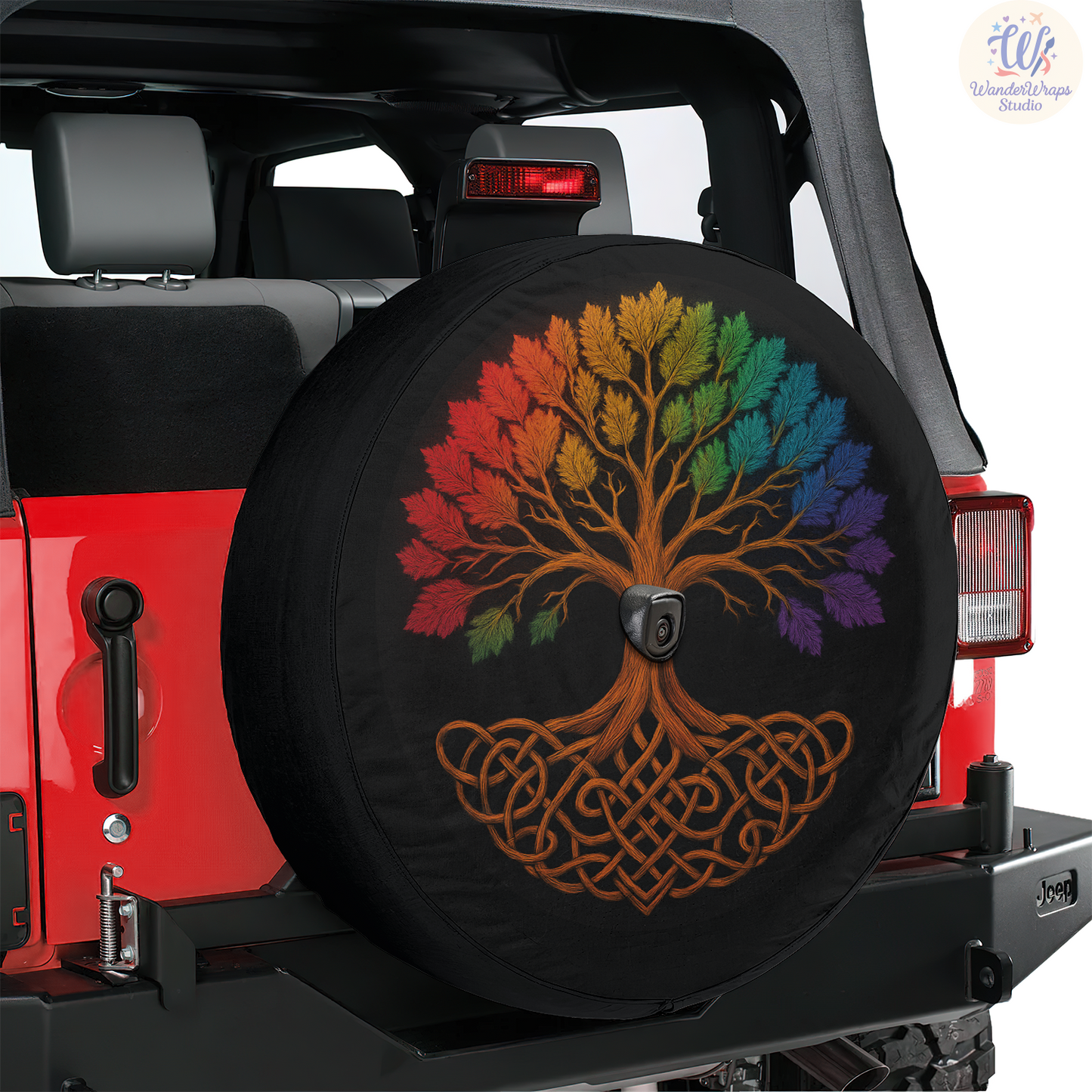 Tree of Life Spare Tire Cover – Waterproof UV Resistant Protector with Camera Hole