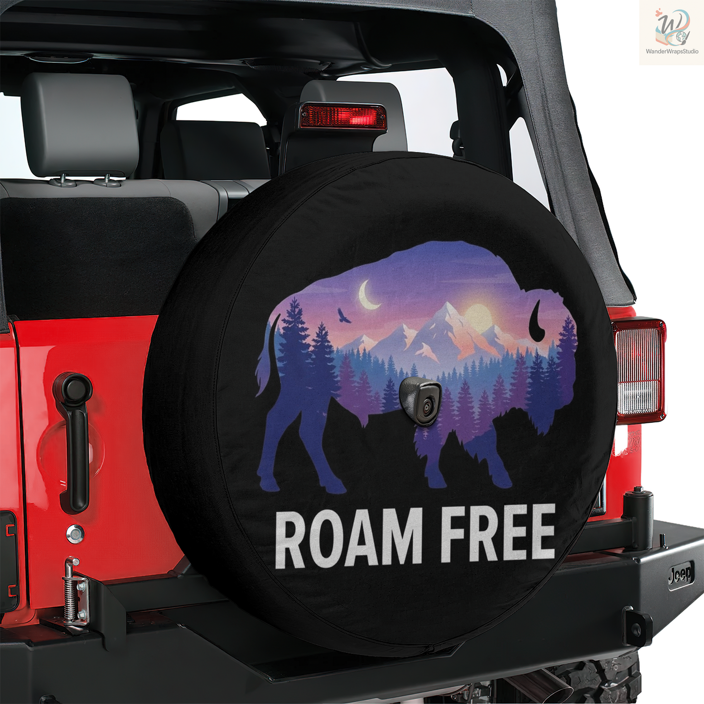 Roam Free Spare Tire Cover – Waterproof UV Resistant Protector with Camera Hole