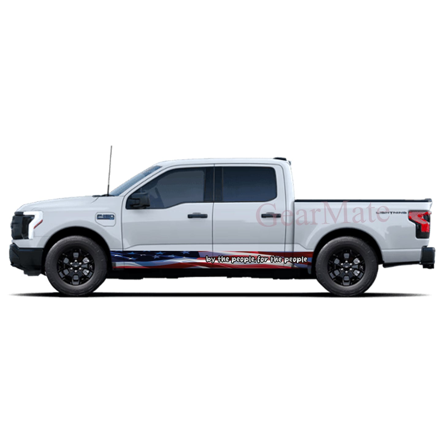 By The People For The People Rocker Panel Graphic Decal Kit (Left & Right Sides) - High Quality Vinyl for Trucks & SUVs