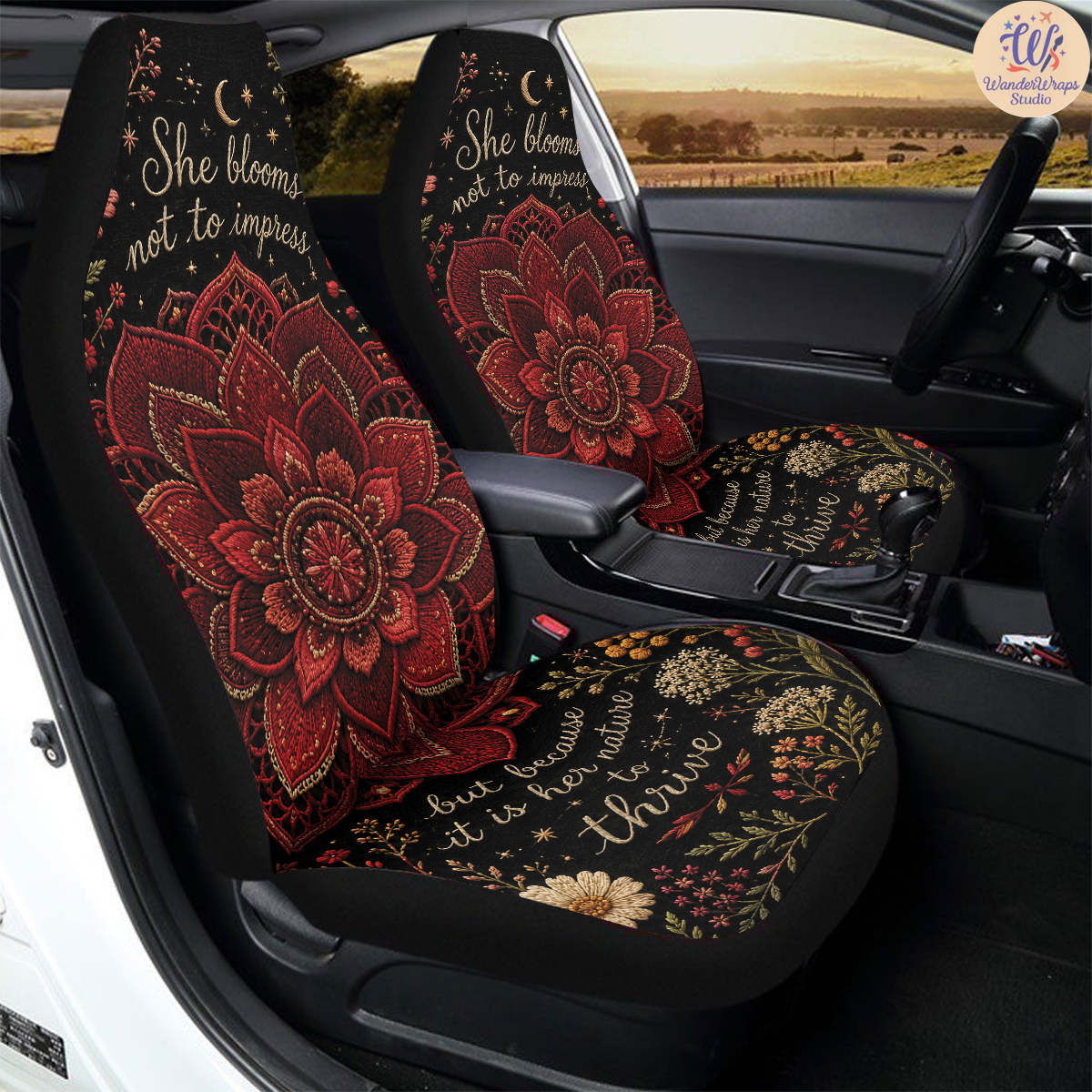 Fierce Wildflower Storm Car Seat Covers – High Quality Graphic and Polar Fleece Protector Set (Copy)