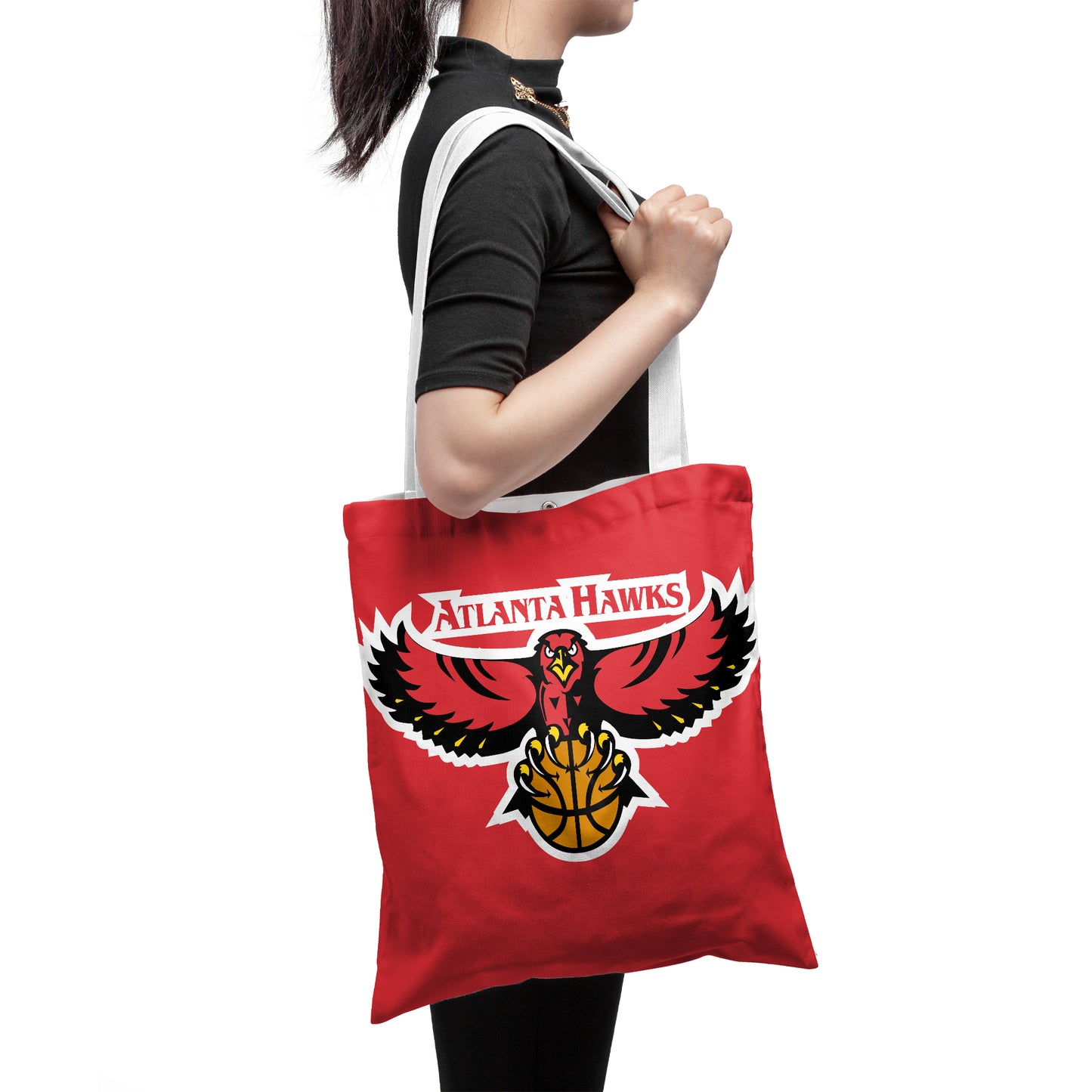 NBA Atlanta Hawks Polyester Canvas Tote Bag - Durable and Stylish