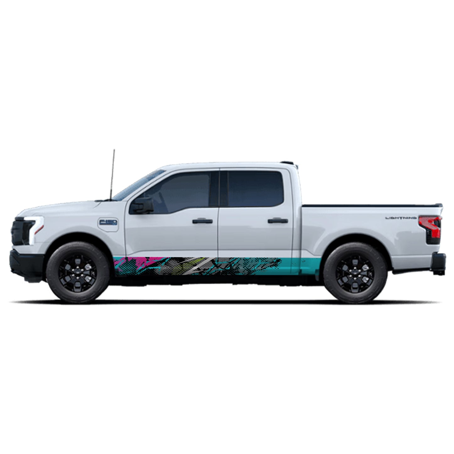 Speed Light Blue Rocker Panel Graphic Decal Kit (Left & Right Sides) - High Quality Vinyl for Trucks & SUVs