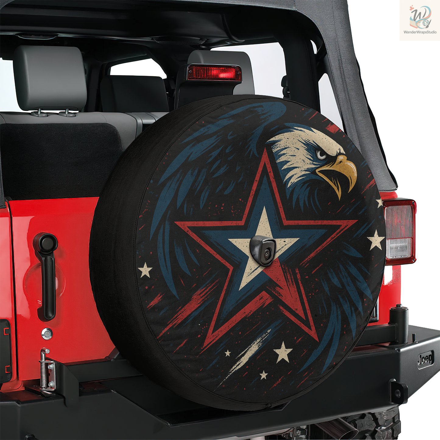 Eagle Star Spare Tire Cover – Waterproof UV Resistant Protector with Camera Hole