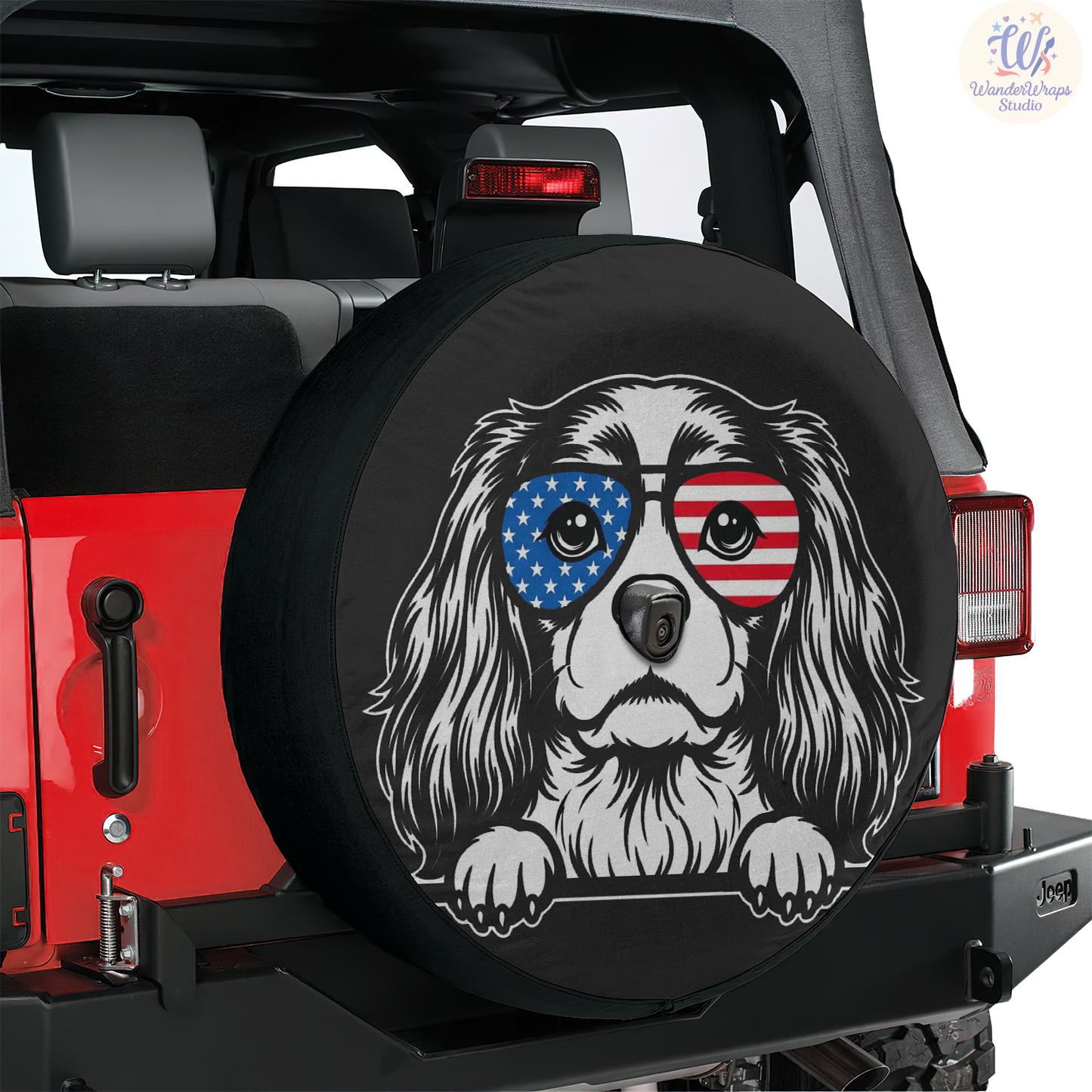 Cavalier King Charles Spaniel Spare Tire Cover – Waterproof UV Resistant Protector with Camera Hole