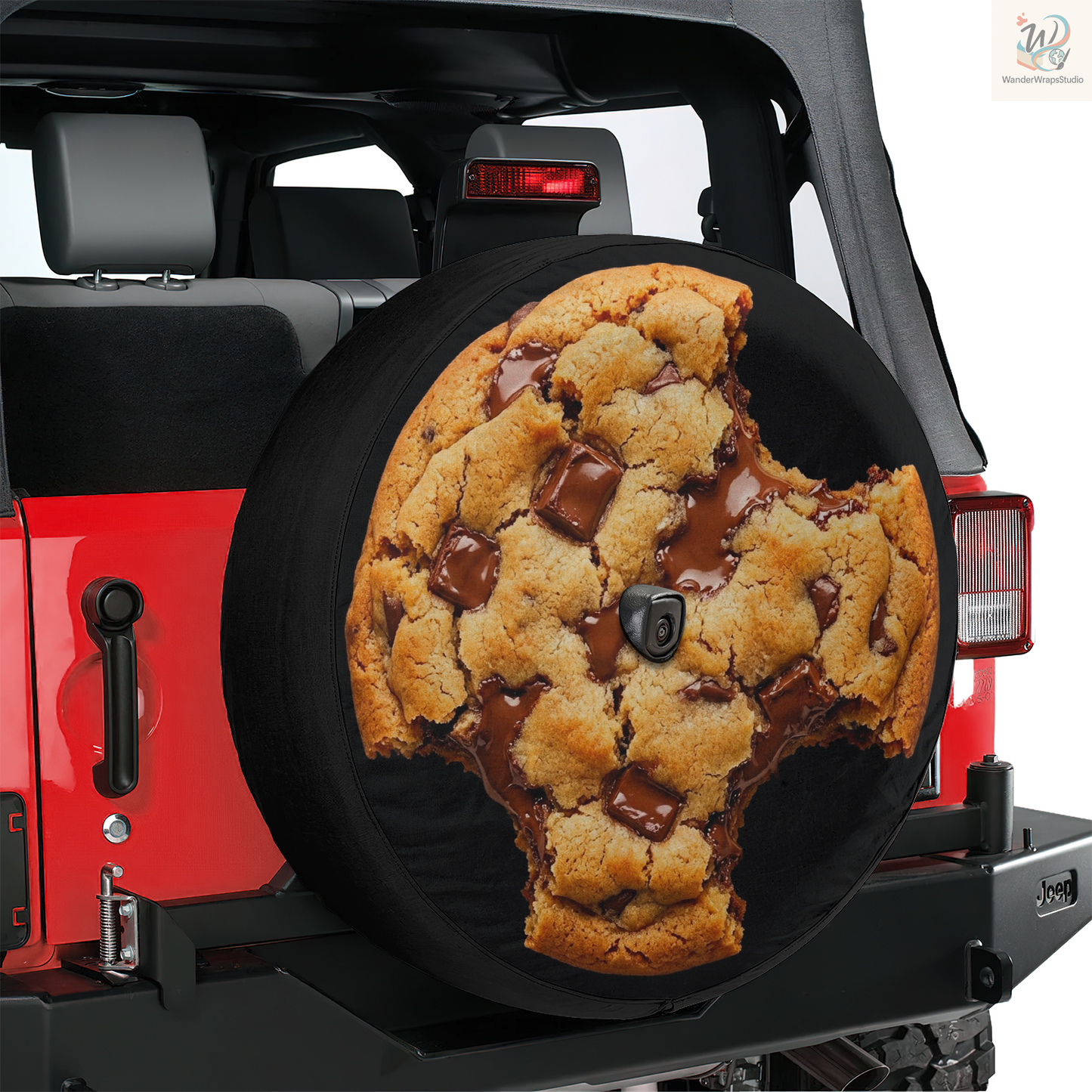 Chocolate Chip Bite Garden Spare Tire Cover – Waterproof UV Resistant Protector with Camera Hole