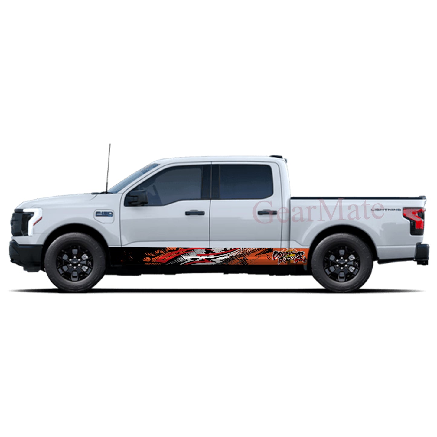 Racing Sport Orange Dragon Ball FighterZ Rocker Panel Graphic Decal Kit (Left & Right Sides) - High Quality Vinyl for Trucks & SUVs