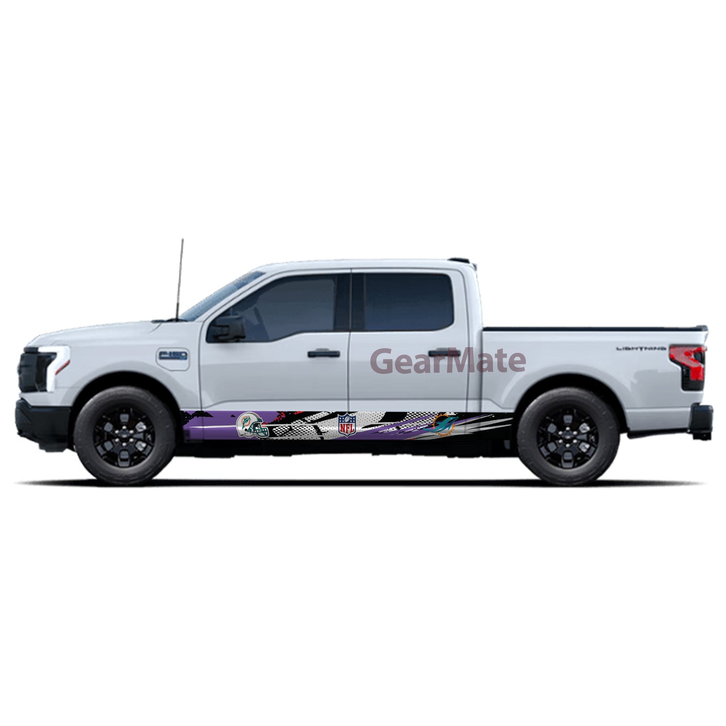 NFL Miami Dolphins Rocker Panel Graphic Decal Kit (Left & Right Sides) - High Quality Vinyl for Trucks & SUVs