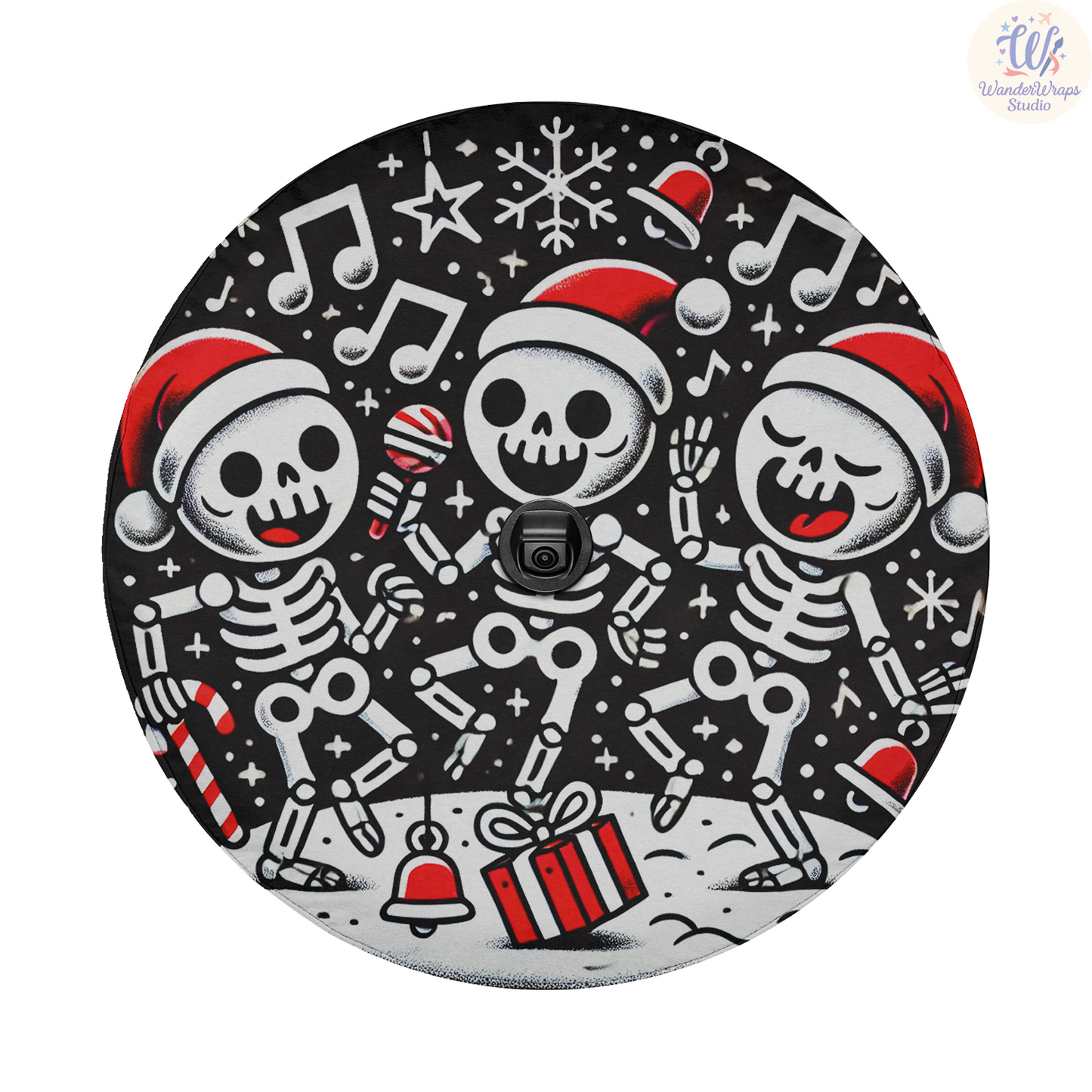 Skeletons Singing Spare Tire Cover – Waterproof UV Resistant Protector with Camera Hole