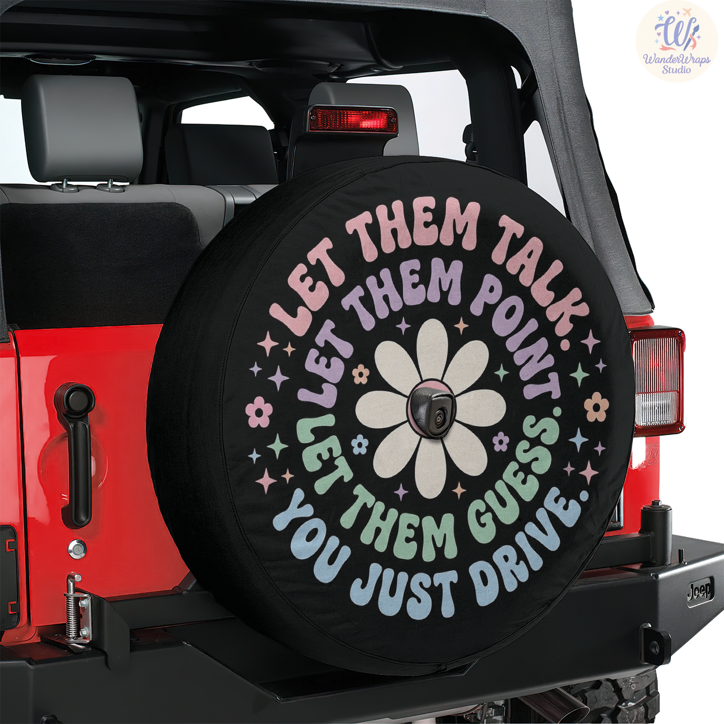 Let Them Talk Spare Tire Cover – Waterproof UV Resistant Protector with Camera Hole