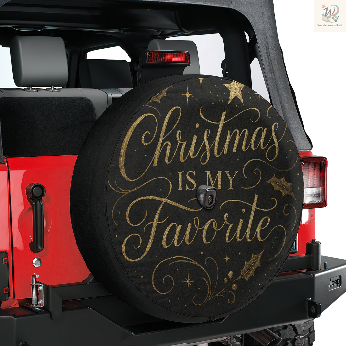 Christmas Is My Favorite Spare Tire Cover – Waterproof UV Resistant Protector with Camera Hole