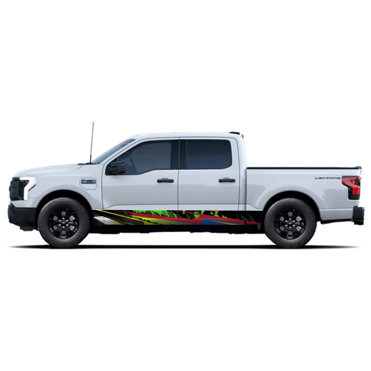 Green Mix Rocker Panel Graphic Decal Kit (Left & Right Sides) - High Quality Vinyl for Trucks & SUVs