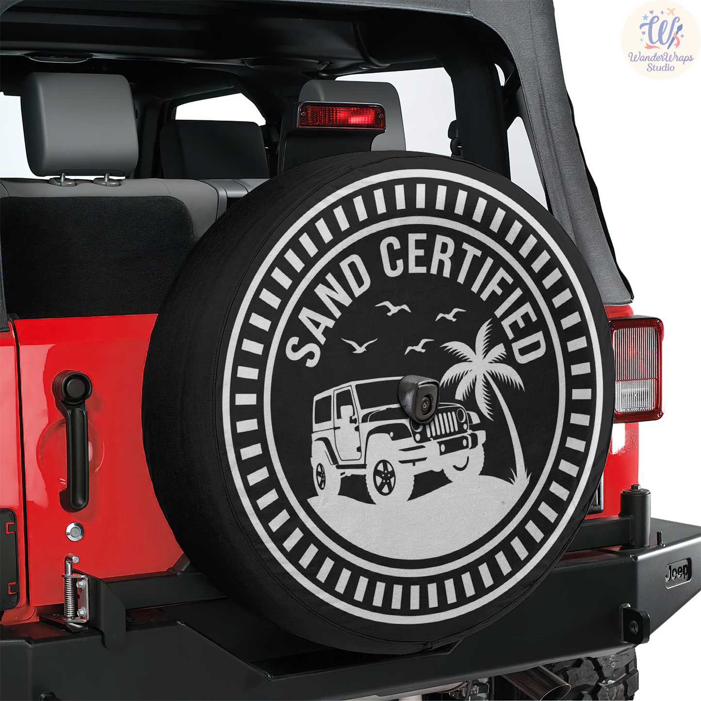 Sand Certified Spare Tire Cover – Waterproof UV Resistant Protector with Camera Hole