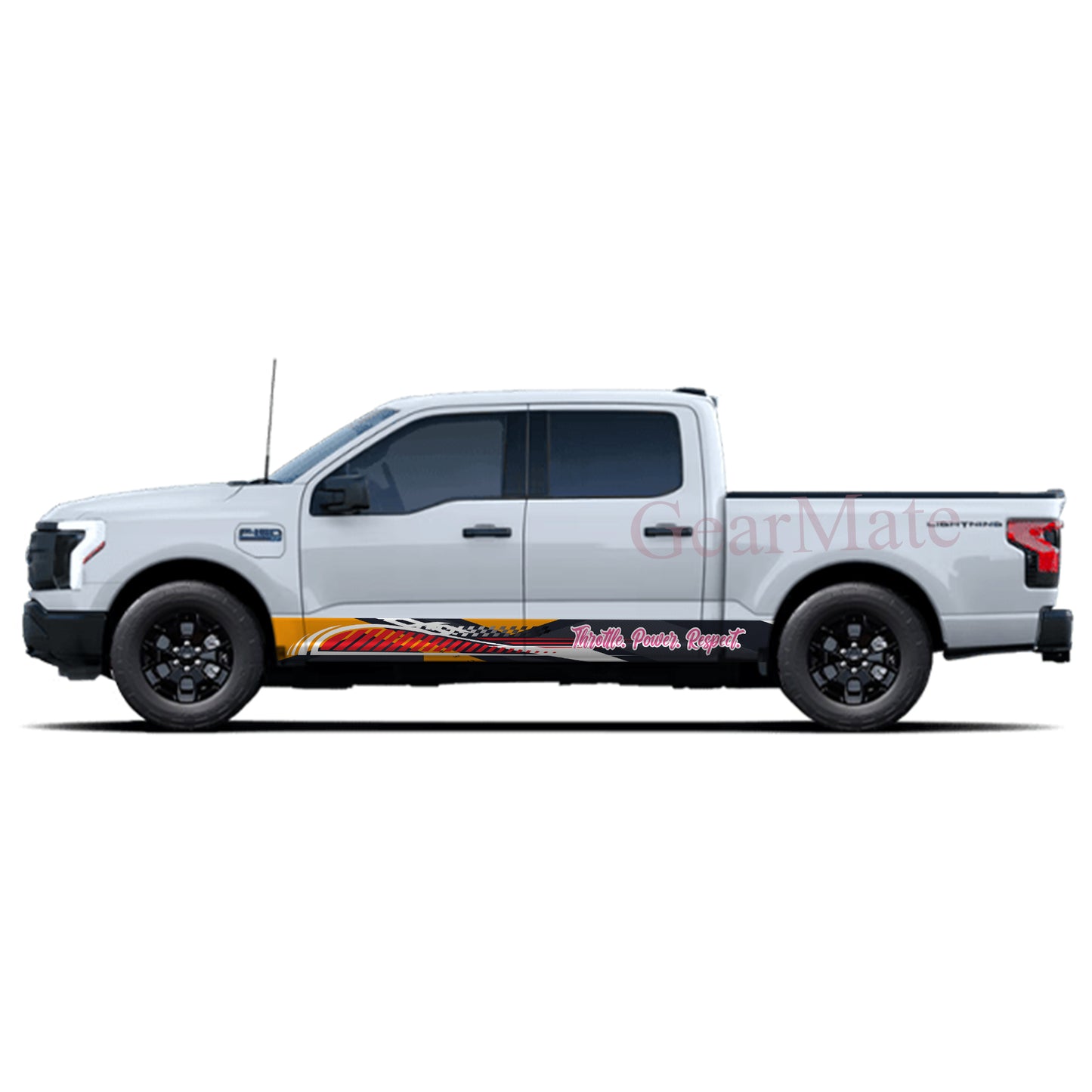 Throttle Power Respect Rocker Panel Graphic Decal Kit (Left & Right Sides) - High Quality Vinyl for Trucks & SUVs