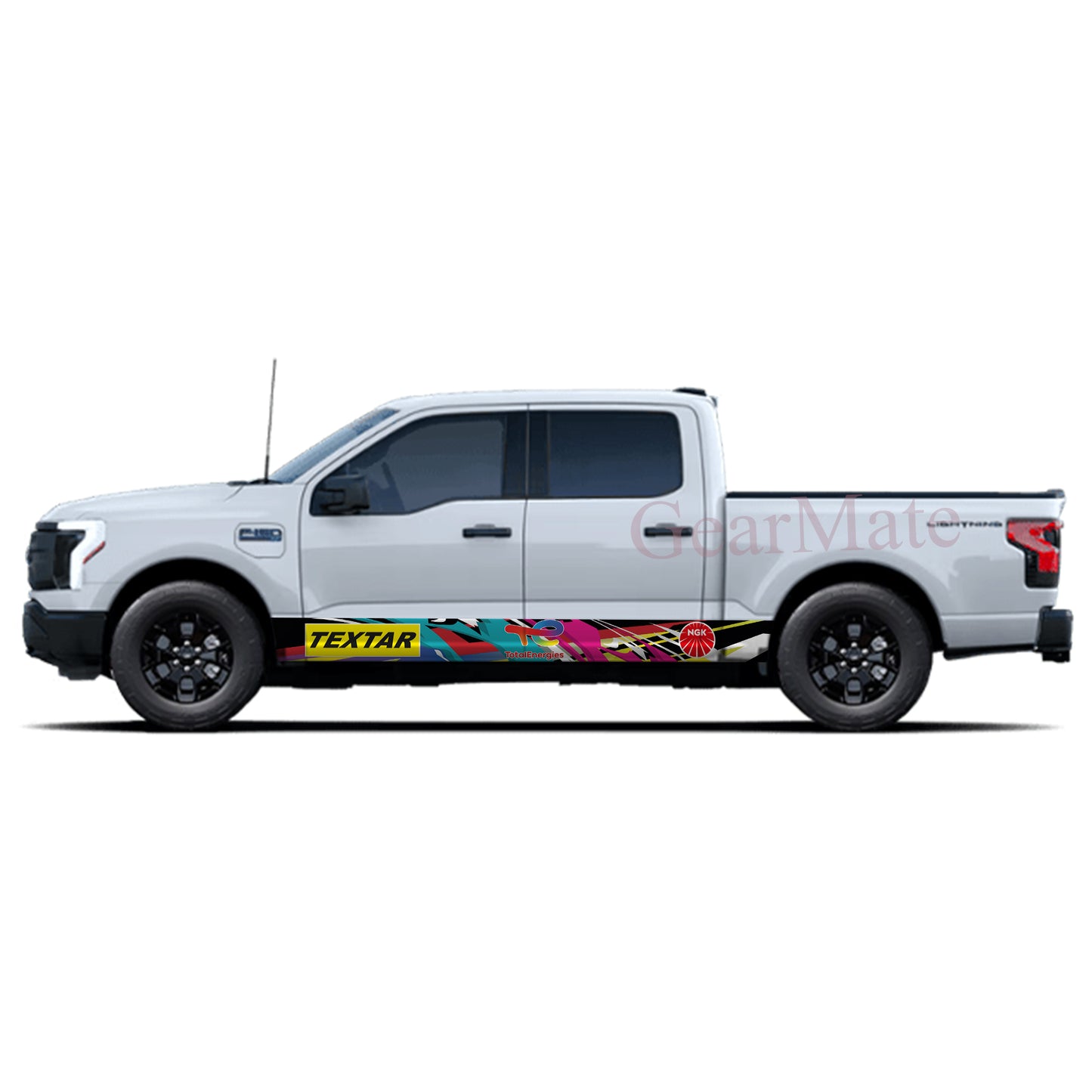 Racing Total NGK Textar Rocker Panel Graphic Decal Kit (Left & Right Sides) - High Quality Vinyl for Trucks & SUVs
