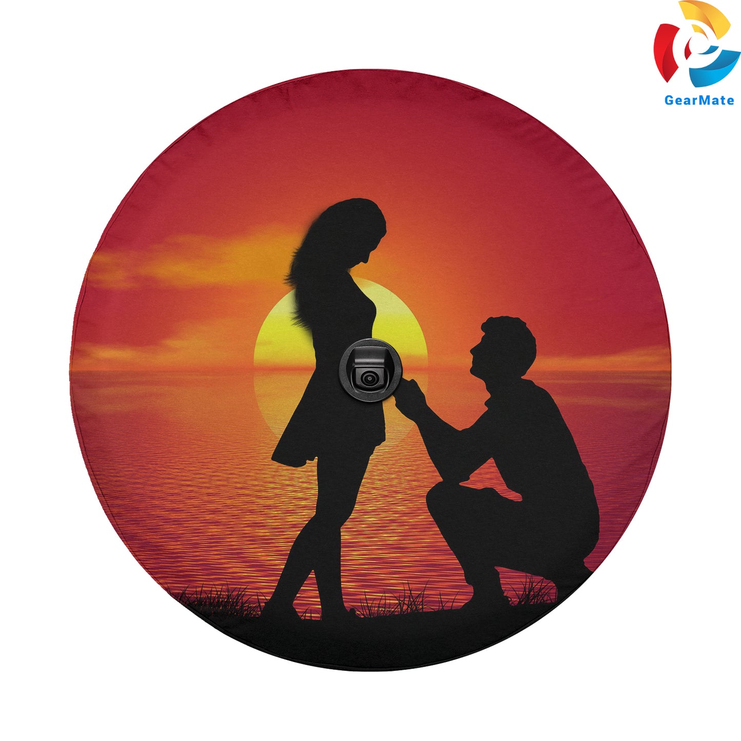 Couple Proposal Spare Tire Cover – Premium Waterproof UV Resistant Protector