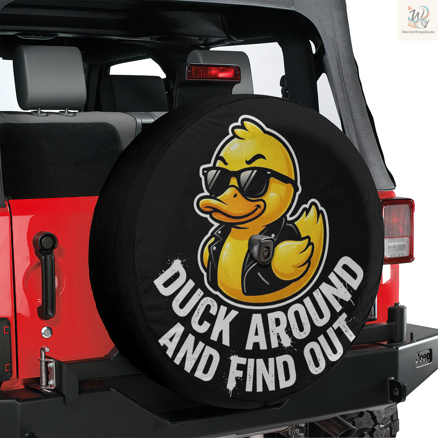 Duck Around Spare Tire Cover – Waterproof UV Resistant Protector with Camera Hole