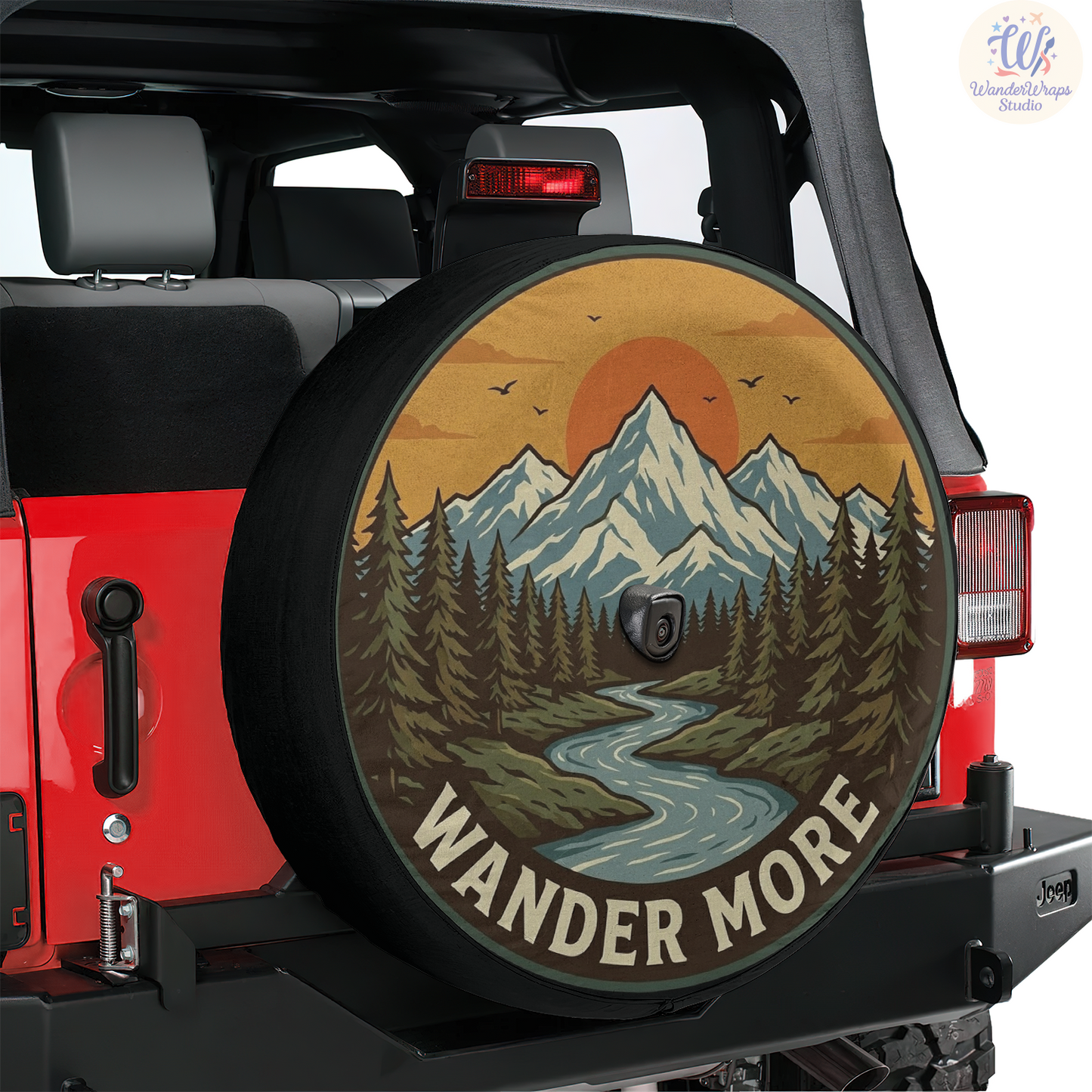 Wander More Spare Tire Cover – Waterproof UV Resistant Protector with Camera Hole