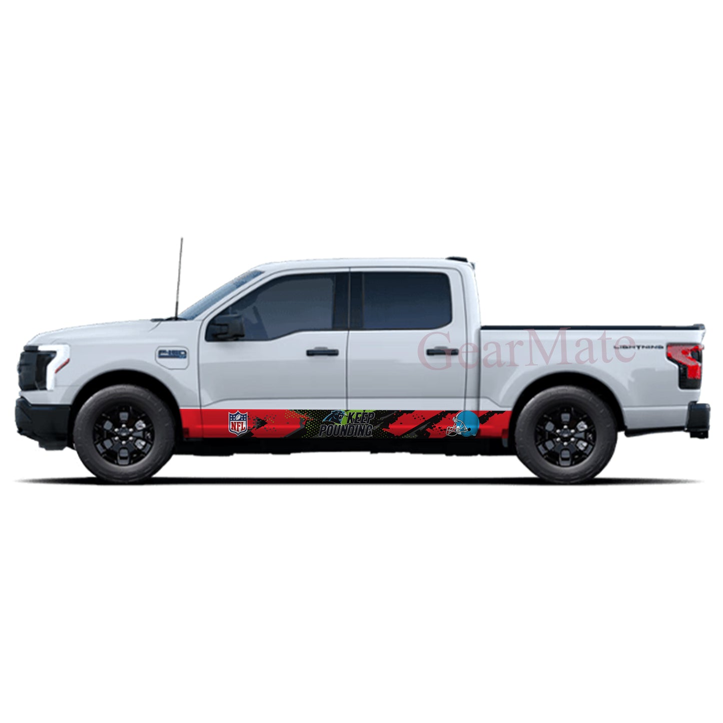 NFL Carolina Panthers Rocker Panel Graphic Decal Kit (Left & Right Sides) - High Quality Vinyl for Trucks & SUVs
