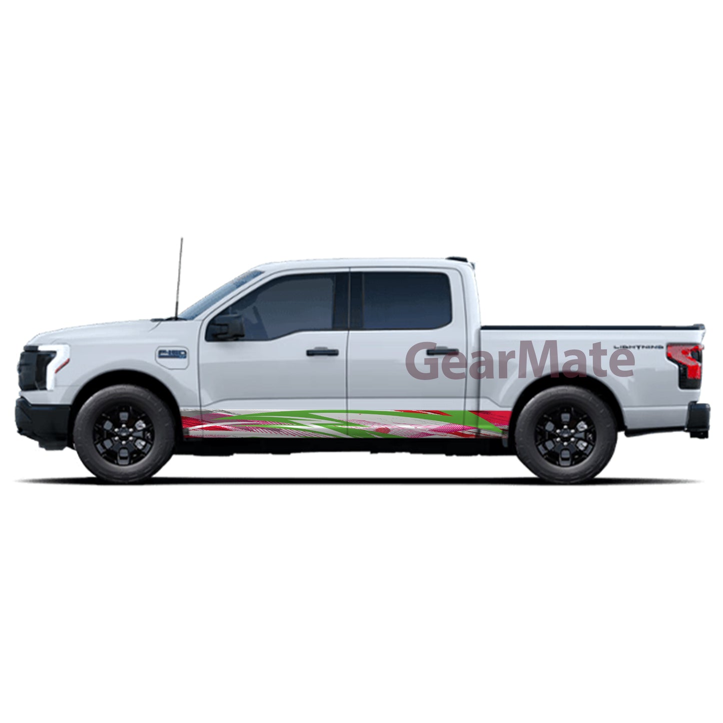 Sport Paint Red Green Rocker Panel Graphic Decal Kit (Left & Right Sides) - High Quality Vinyl for Trucks & SUVs