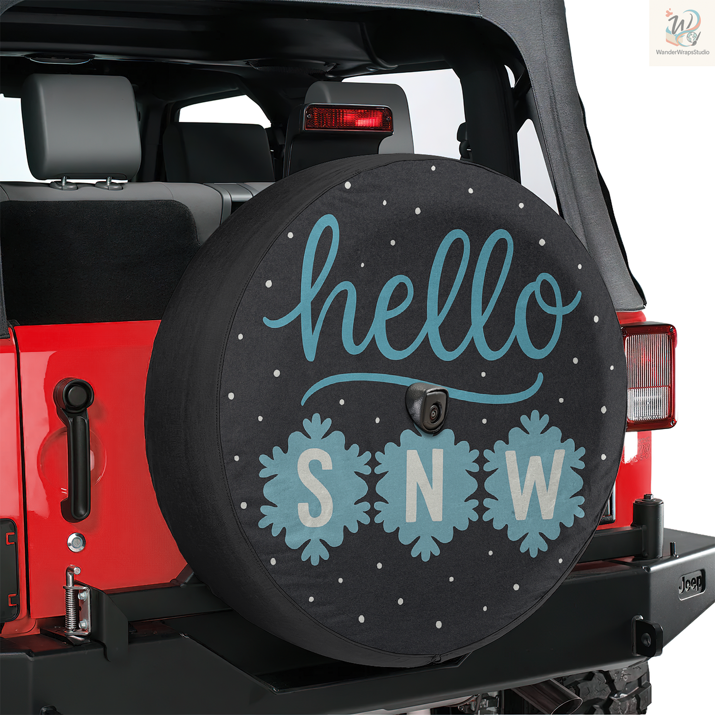 Hello Snow Spare Tire Cover – Waterproof UV Resistant Protector with Camera Hole