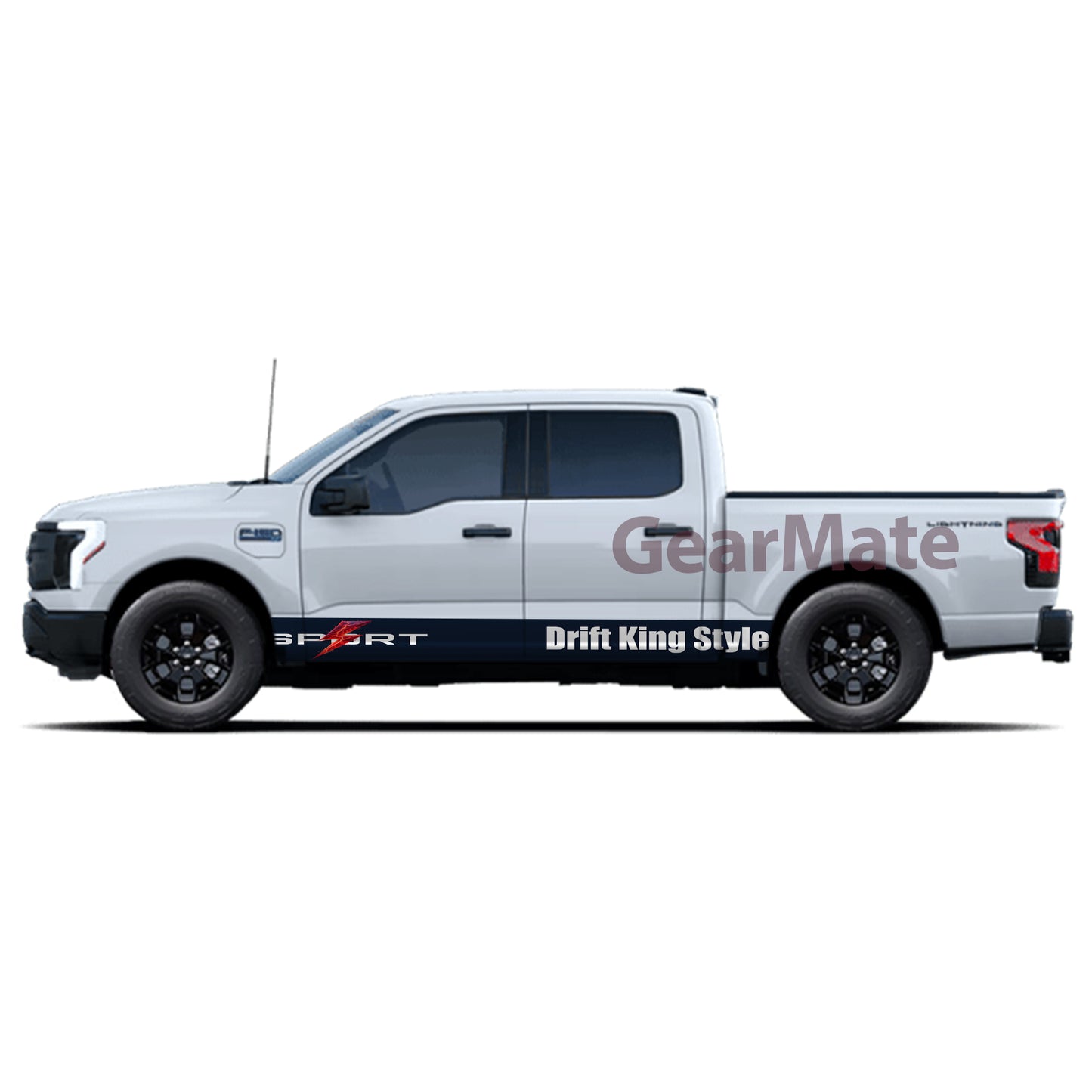 Sport Drift King Style Rocker Panel Graphic Decal Kit (Left & Right Sides) - High Quality Vinyl for Trucks & SUVs