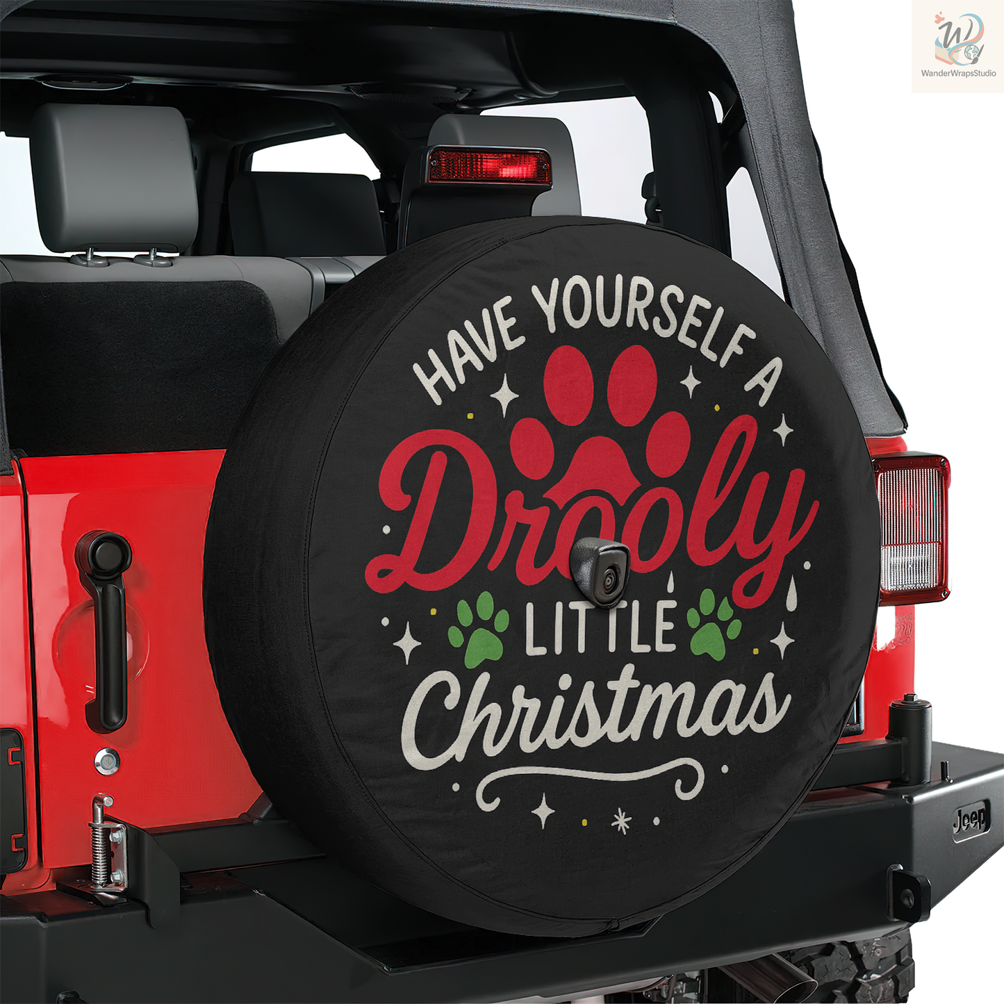 Have Yourself A Drooly Little Christmas Spare Tire Cover – Waterproof UV Resistant Protector with Camera Hole