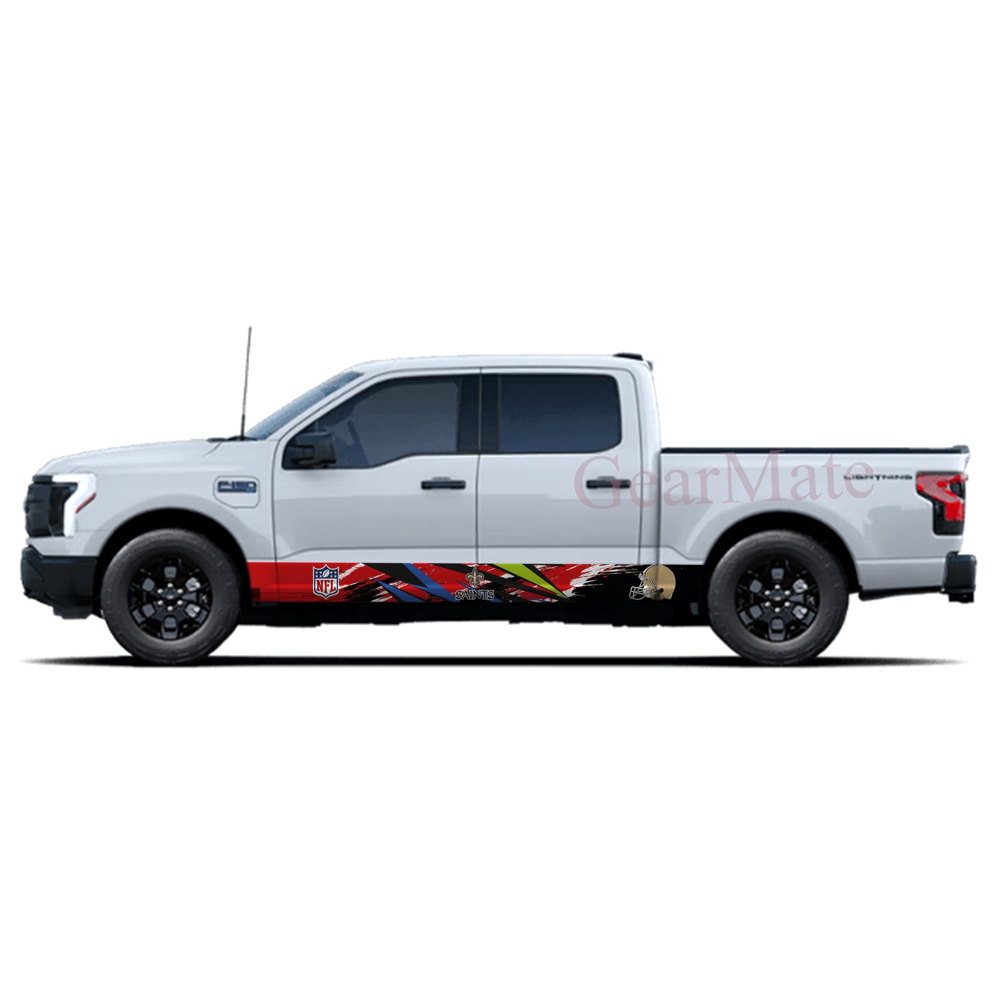 NFL New Orleans Saints 1 Rocker Panel Graphic Decal Kit (Left & Right Sides) - High Quality Vinyl for Trucks & SUVs