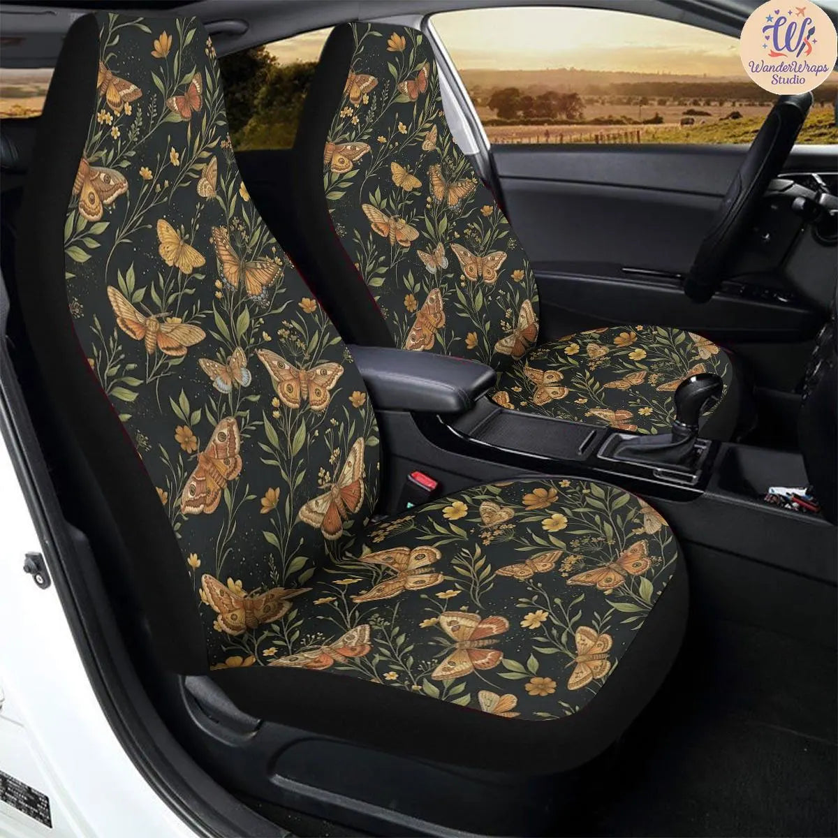 Nocturnal Wings Car Seat Covers – High Quality Graphic and Polar Fleece Protector Set