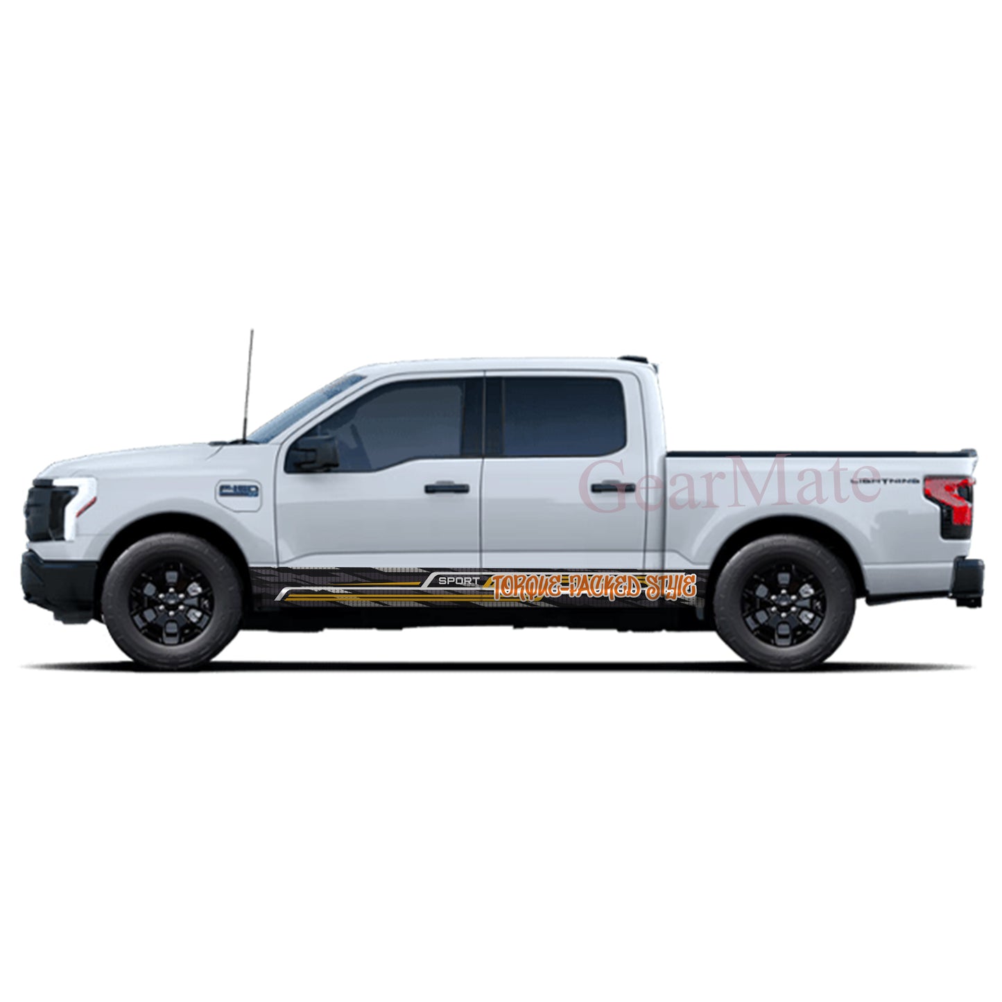 Torque-Packed Style Rocker Panel Graphic Decal Kit (Left & Right Sides) - High Quality Vinyl for Trucks & SUVs